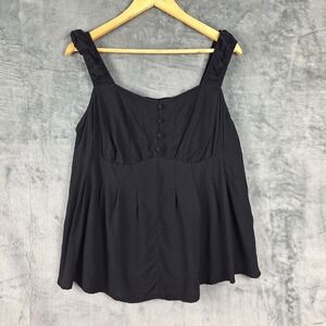 Torrid Top 1X Babydoll Peplum Challis Corset Smocked Fairy Grunge Whimsigoth